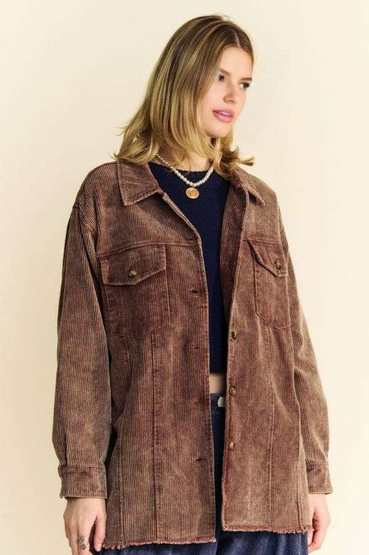 Mocha Magic Corduroy Shacket