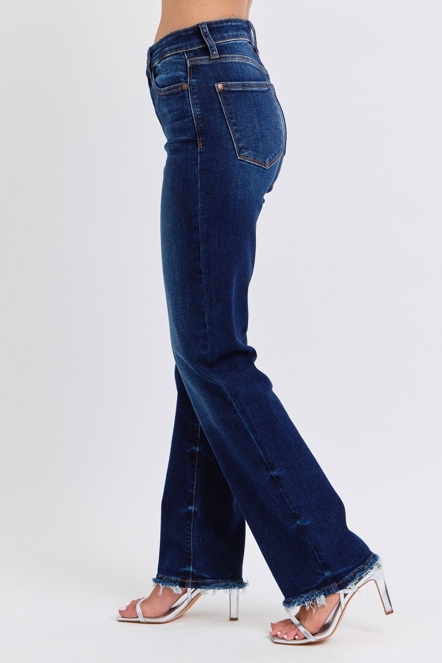 Judy Blue Kaci Raw Hem Straight Leg Jeans