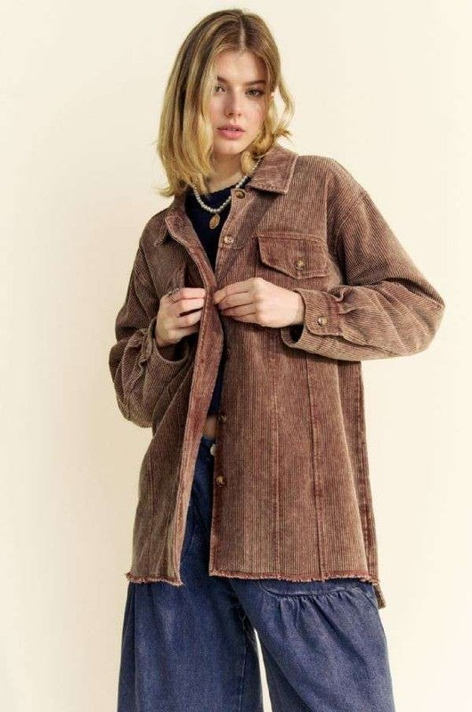 Mocha Magic Corduroy Shacket