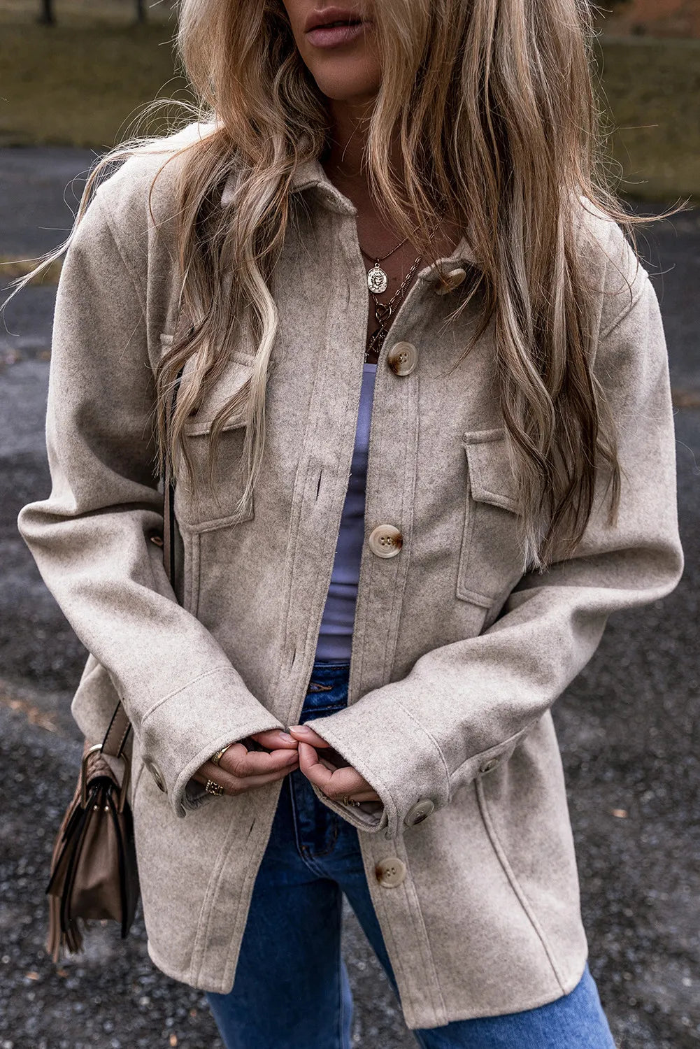 Brandy Buttoned Shacket