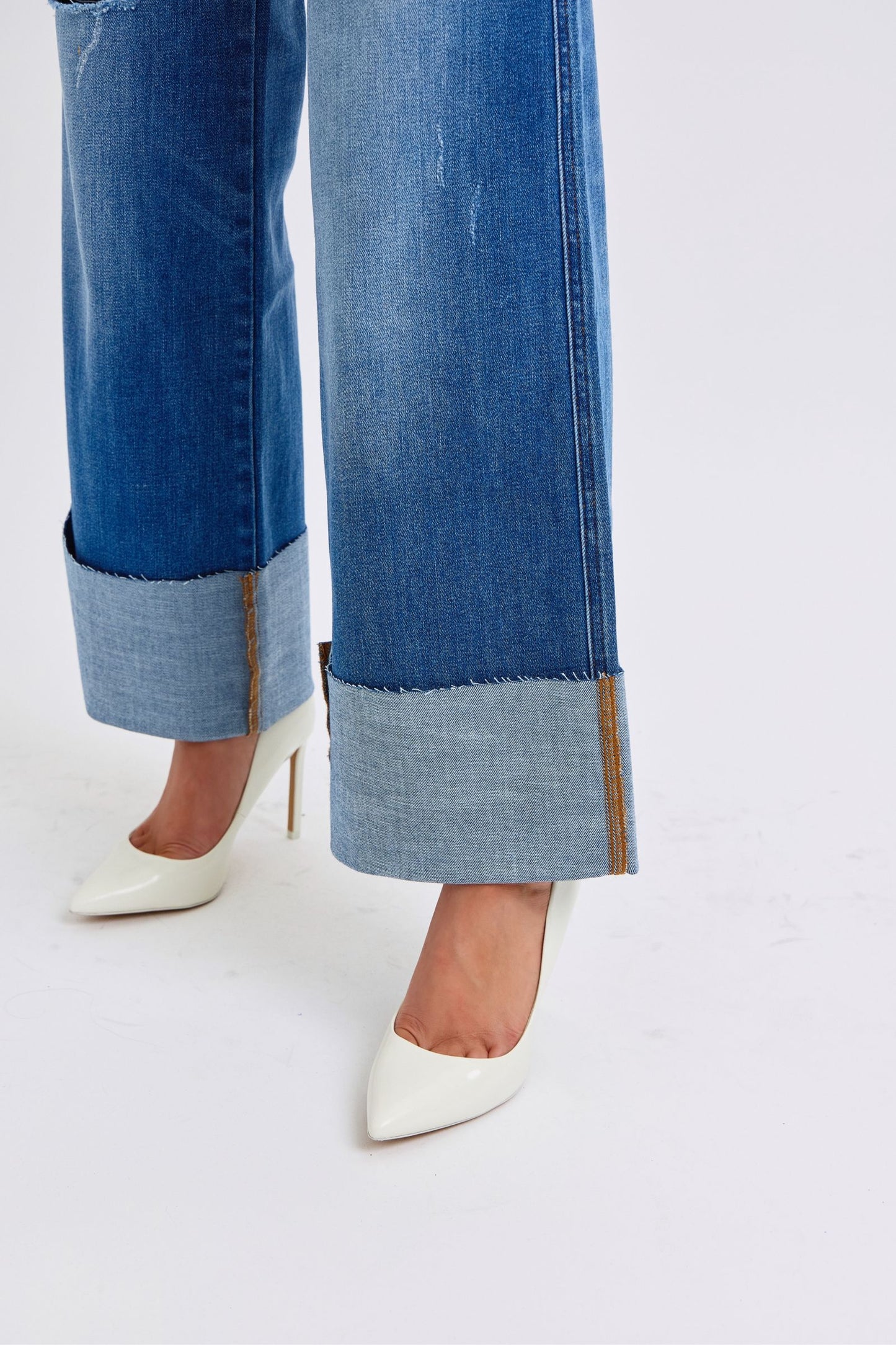 Judy Blue Brittany Distressed High Waist Wide Leg Jeans