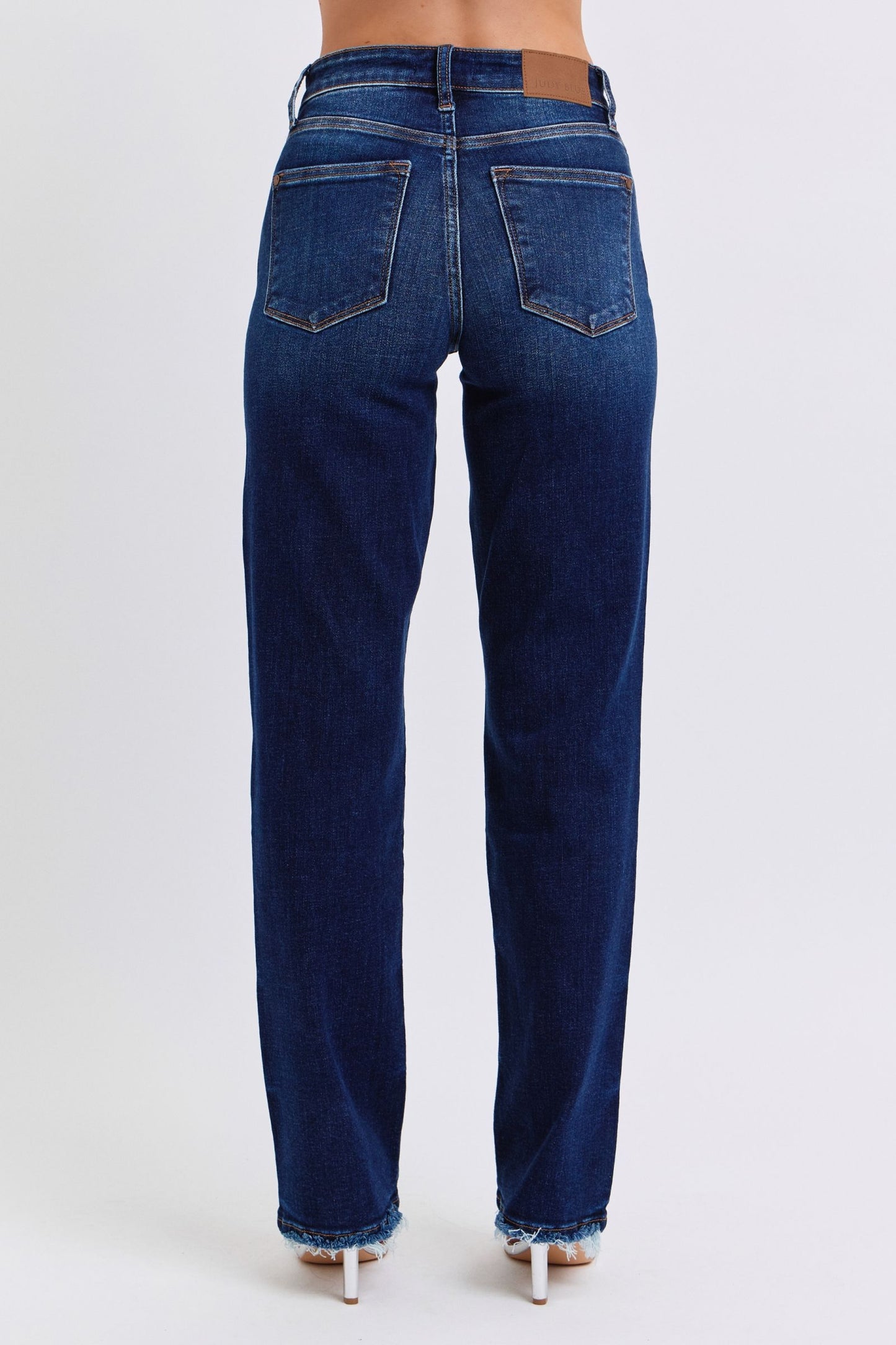 Judy Blue Kaci Raw Hem Straight Leg Jeans