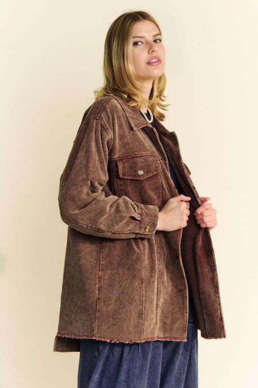 Mocha Magic Corduroy Shacket