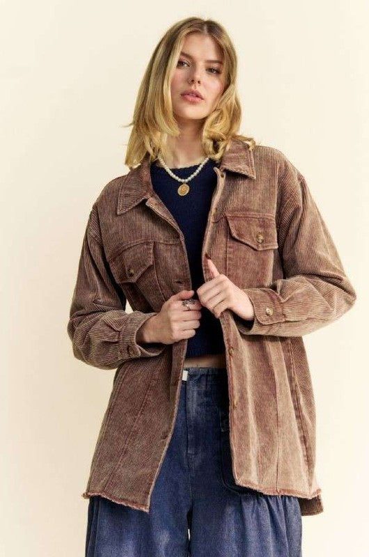 Mocha Magic Corduroy Shacket