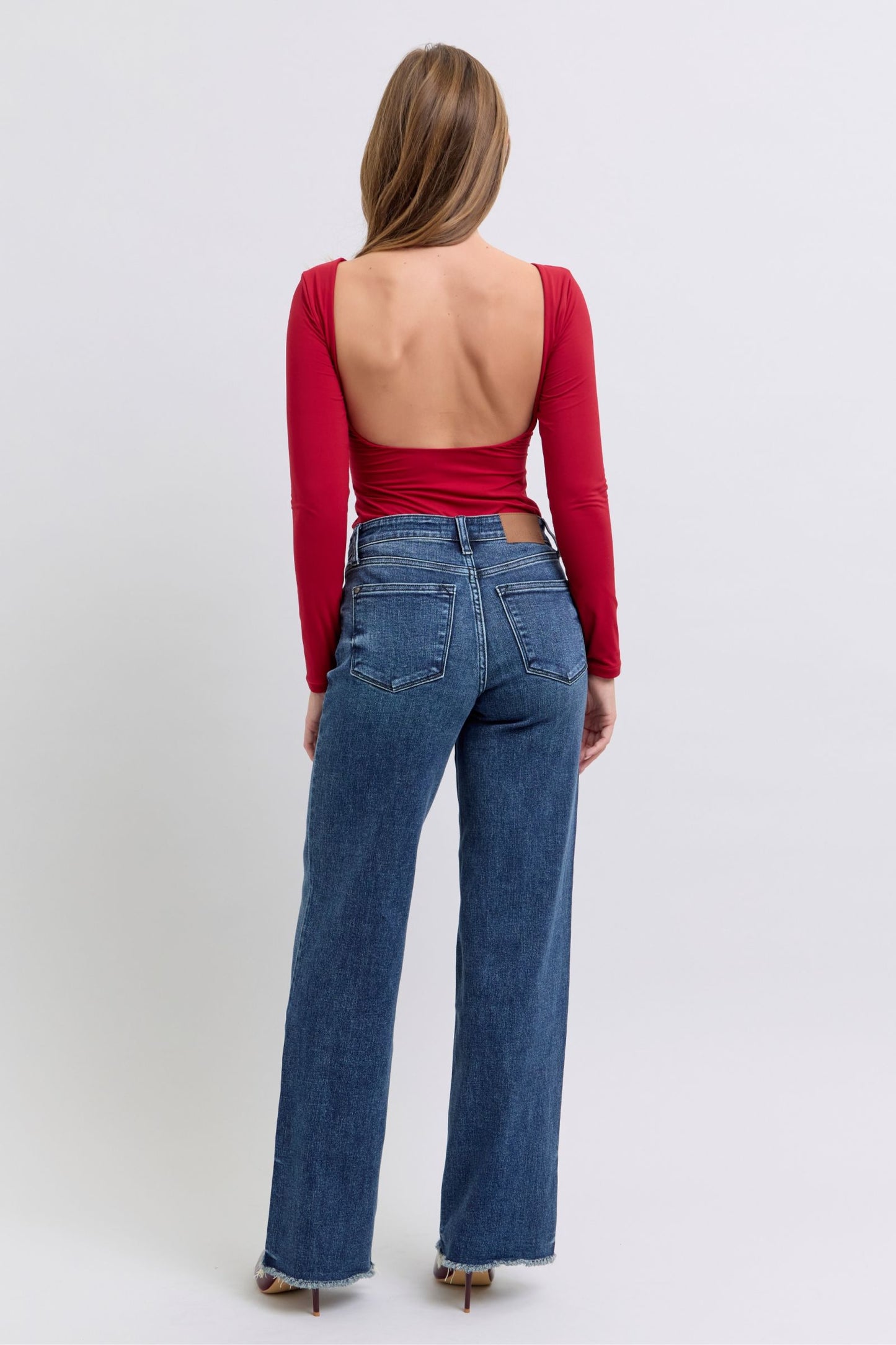 Judy Blue Zaylie Raw Hem Mid Rise Jeans
