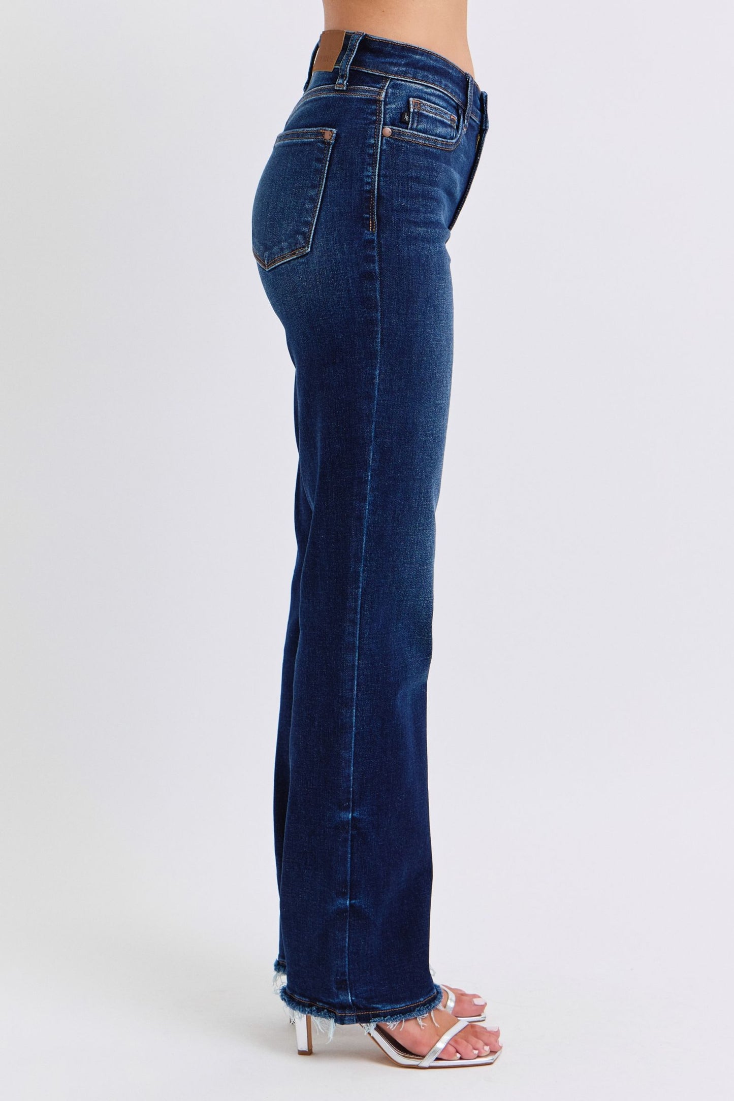Judy Blue Kaci Raw Hem Straight Leg Jeans