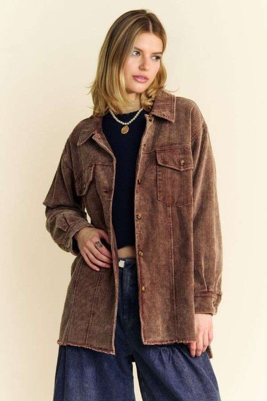 Mocha Magic Corduroy Shacket