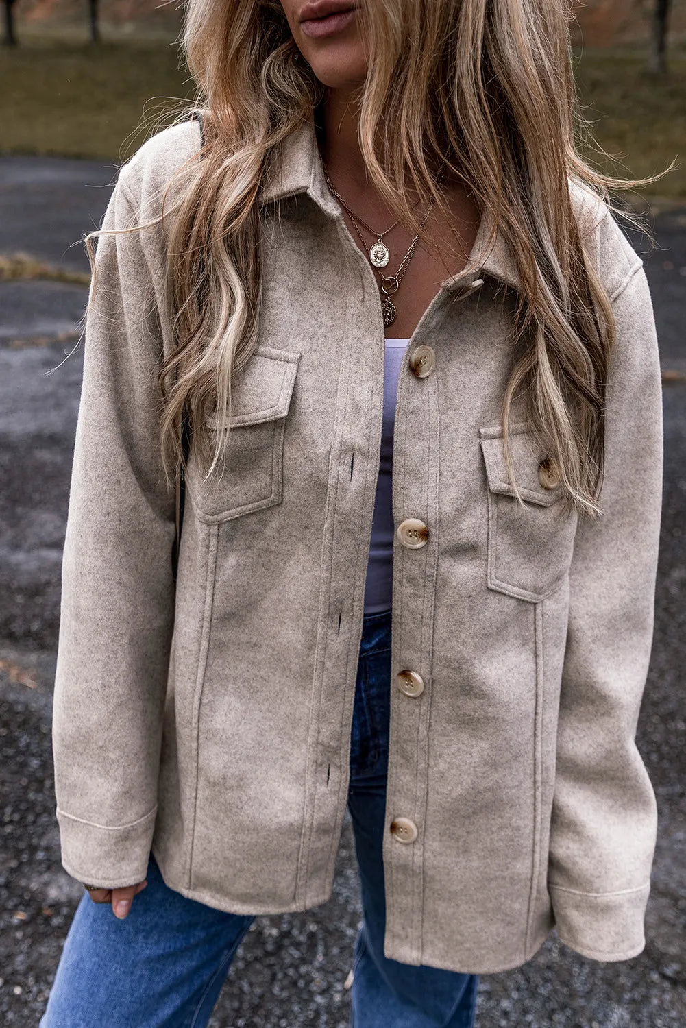 Brandy Buttoned Shacket