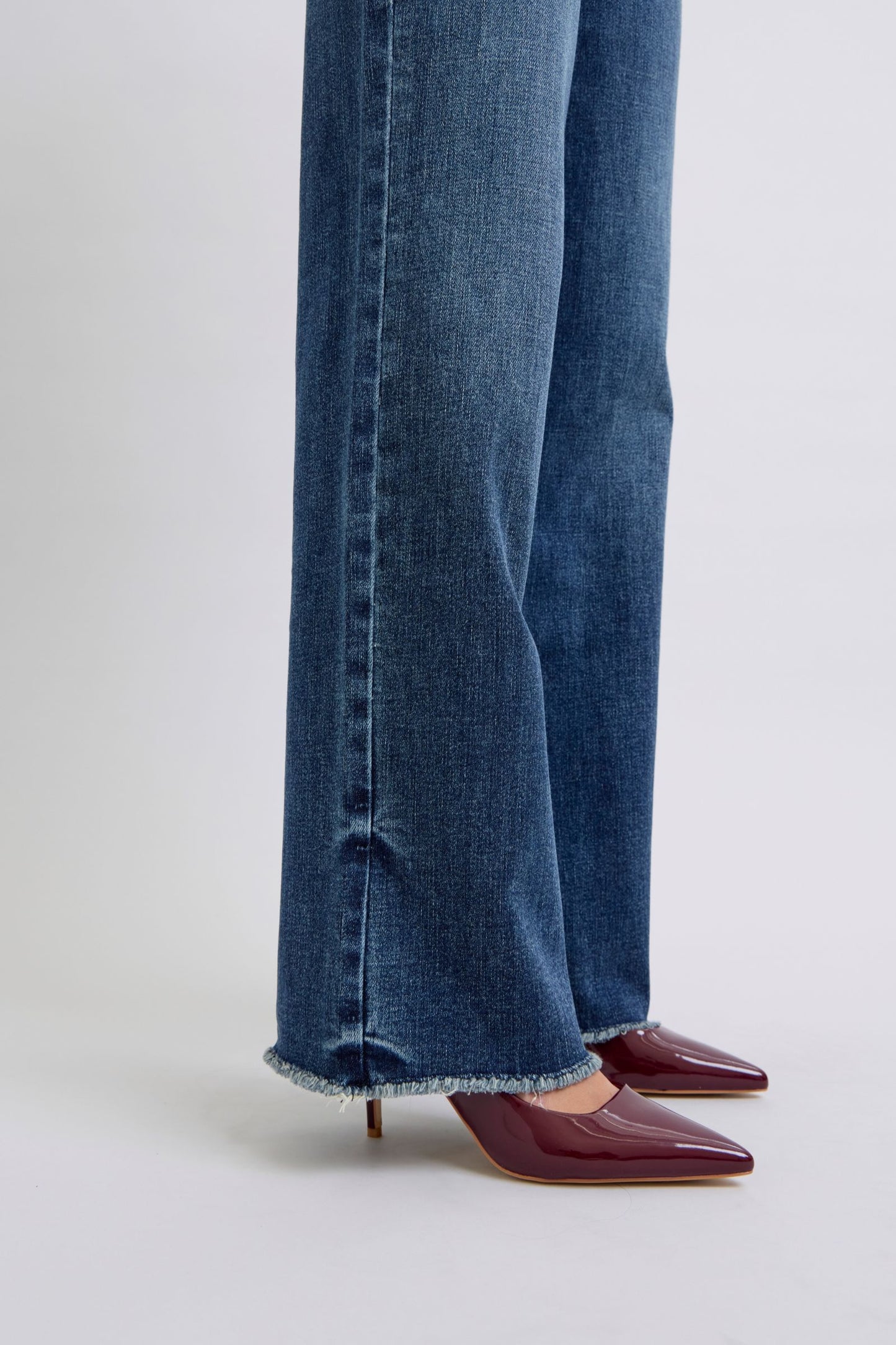 Judy Blue Zaylie Raw Hem Mid Rise Jeans