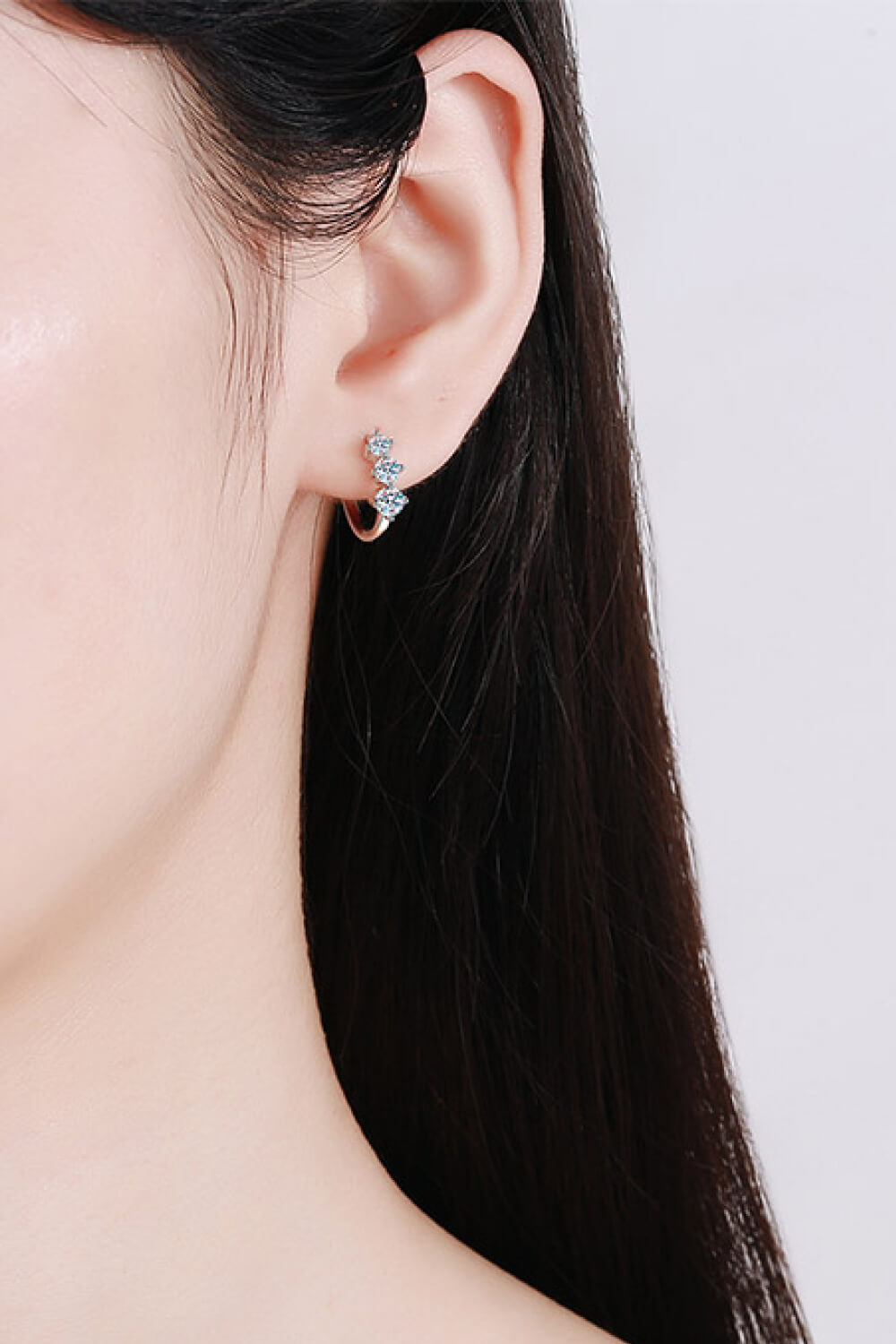 Moissanite Huggie Earrings