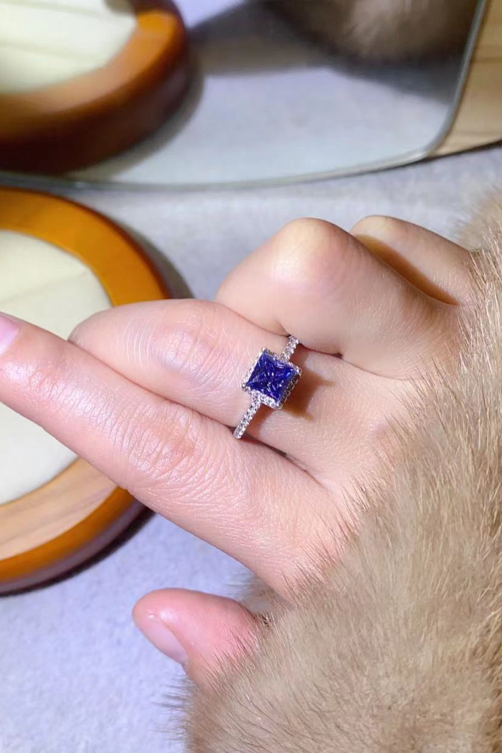 1 Carat Moissanite Square Ring