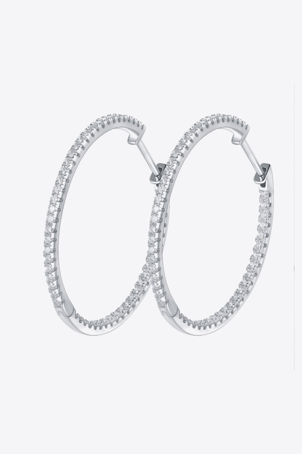 Inlaid Moissanite Hoop Earrings