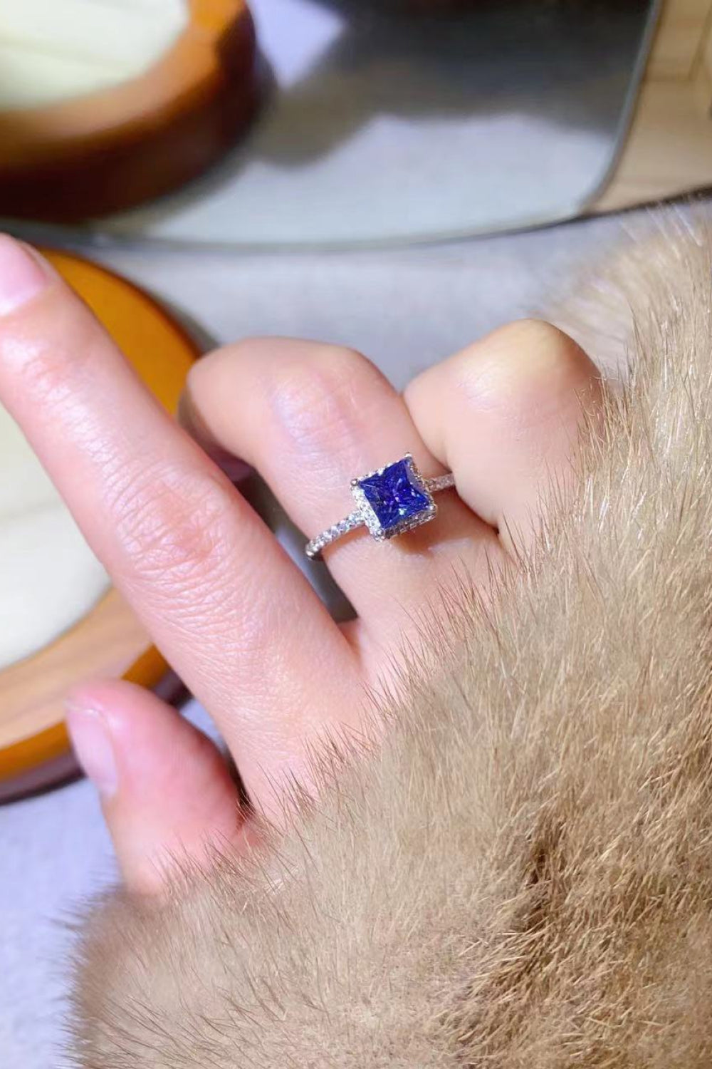 1 Carat Moissanite Square Ring