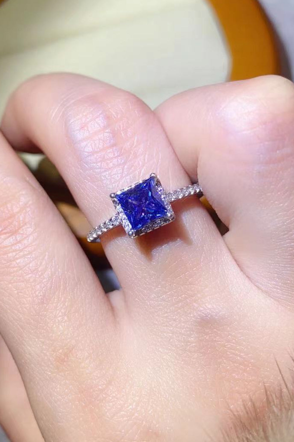 1 Carat Moissanite Square Ring