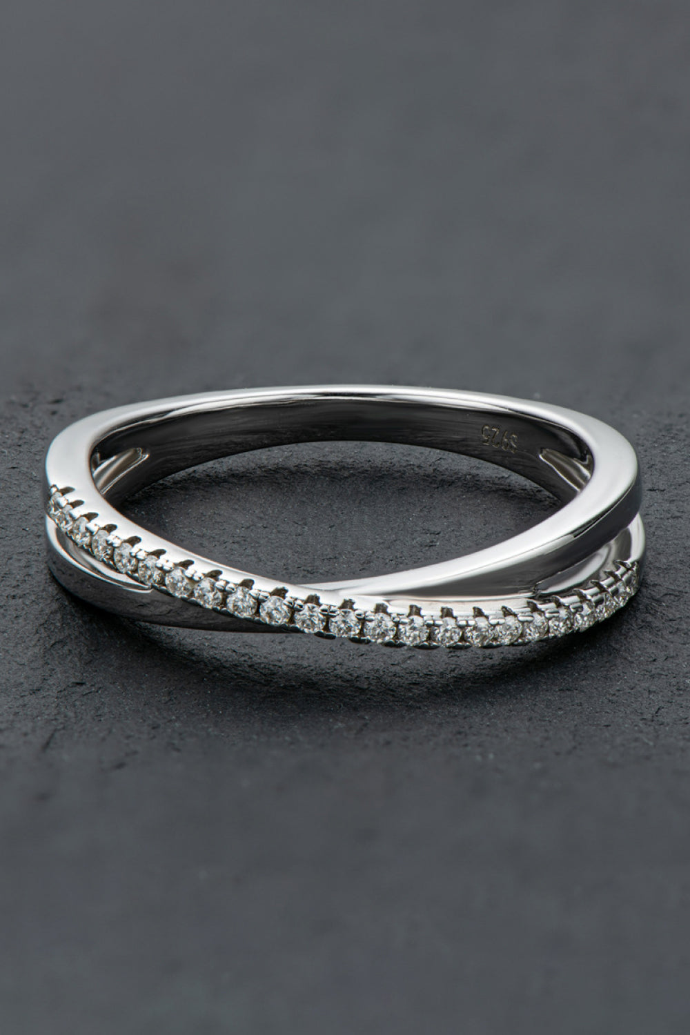 Crisscross Moissanite Ring