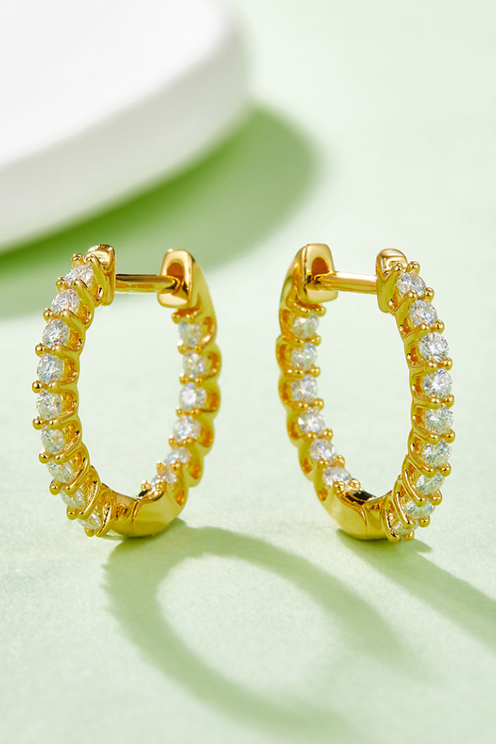 Moissanite Huggie Earrings (3 Colors)
