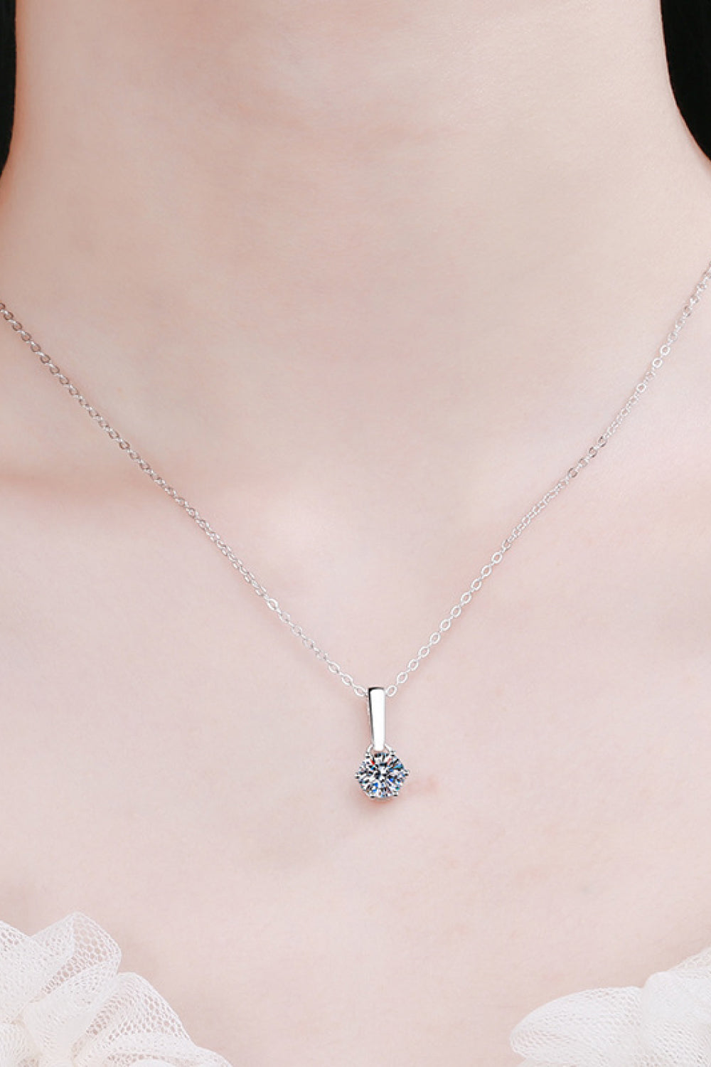 1 Carat Moissanite Chain-Link Necklace