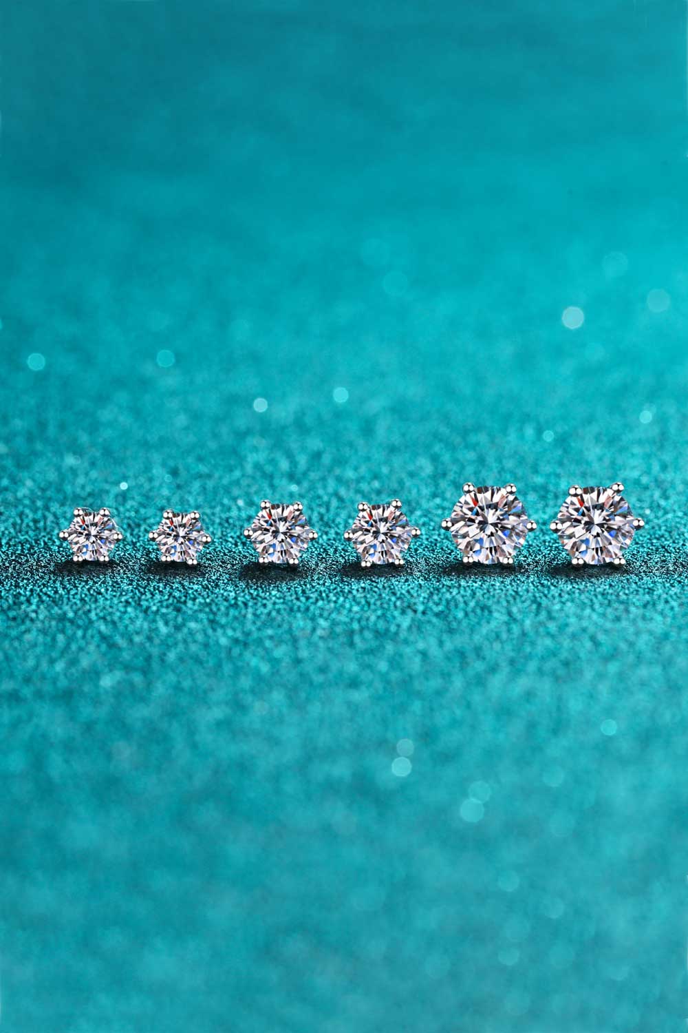 6-Prong 2 Carat Moissanite Stud Earrings