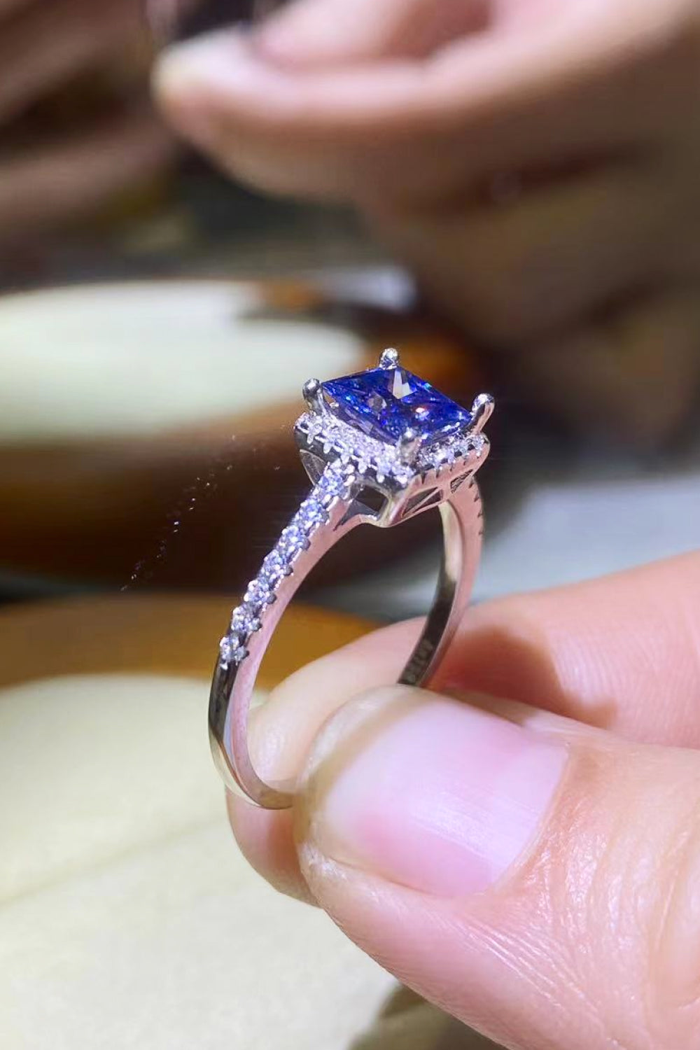1 Carat Moissanite Square Ring
