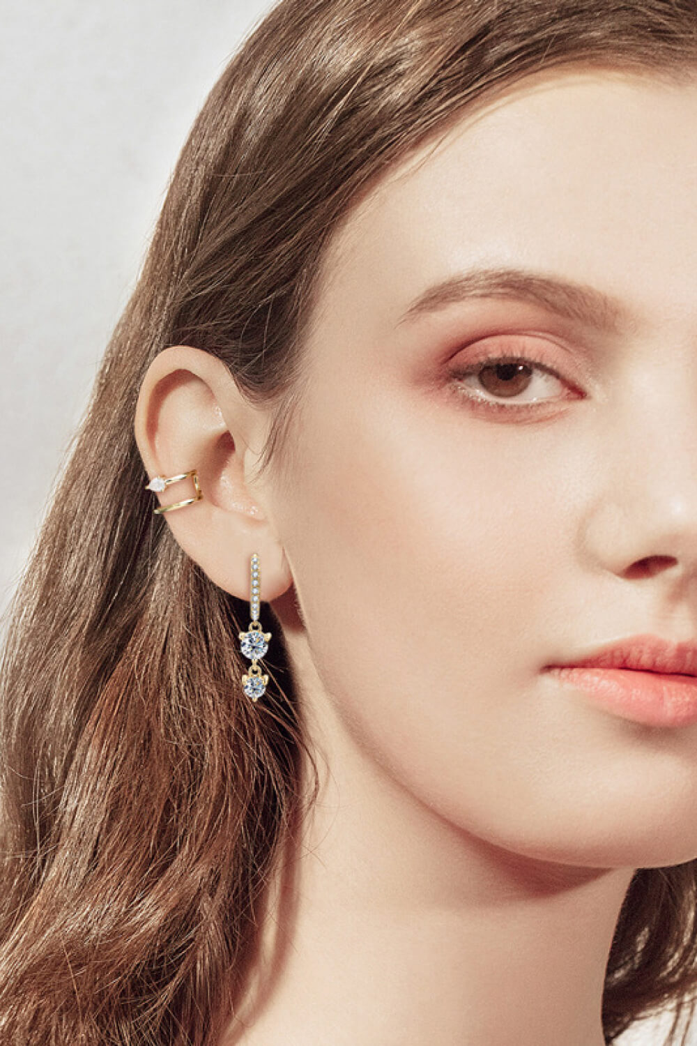 Be The One Moissanite Drop Earrings (Silver + Gold)
