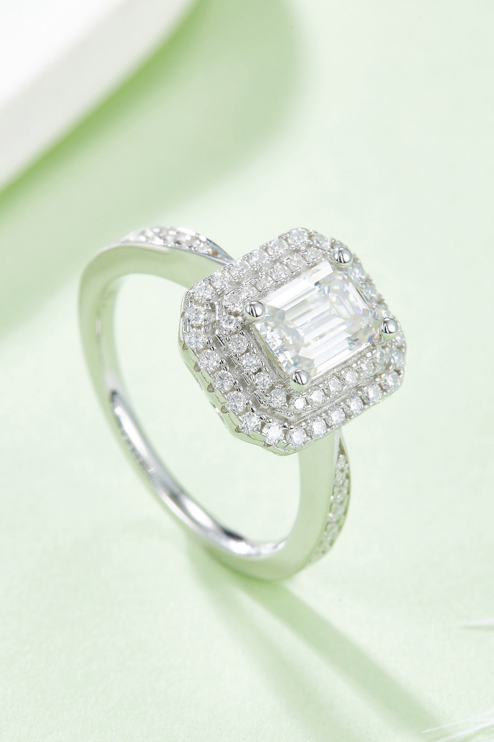 1 Carat Moissanite Side Stone Ring