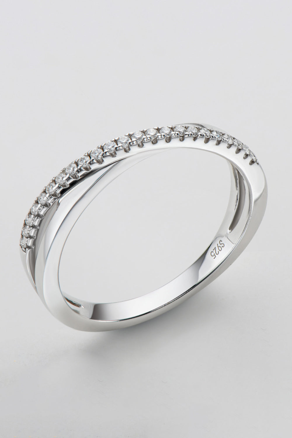 Crisscross Moissanite Ring