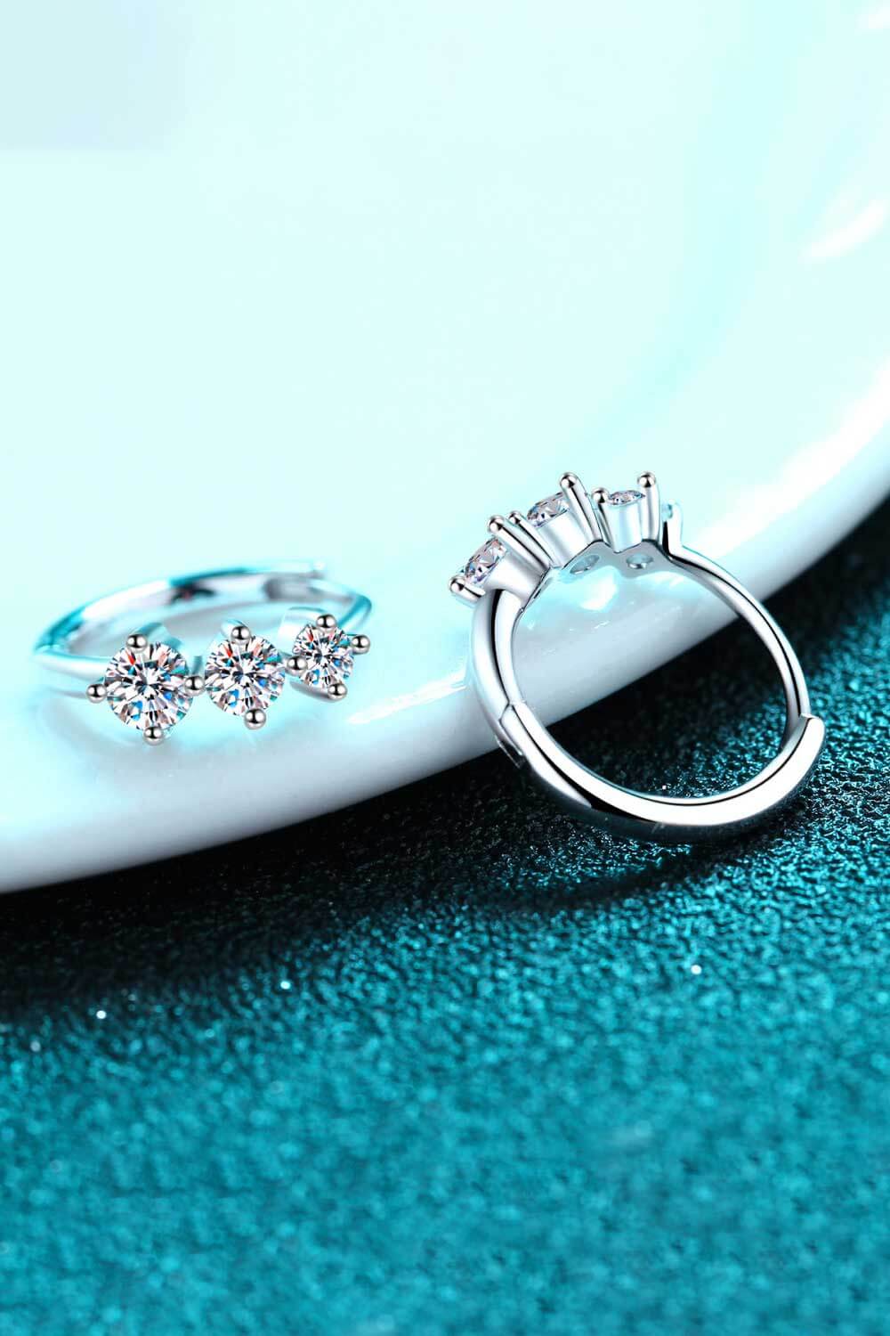 Moissanite Huggie Earrings