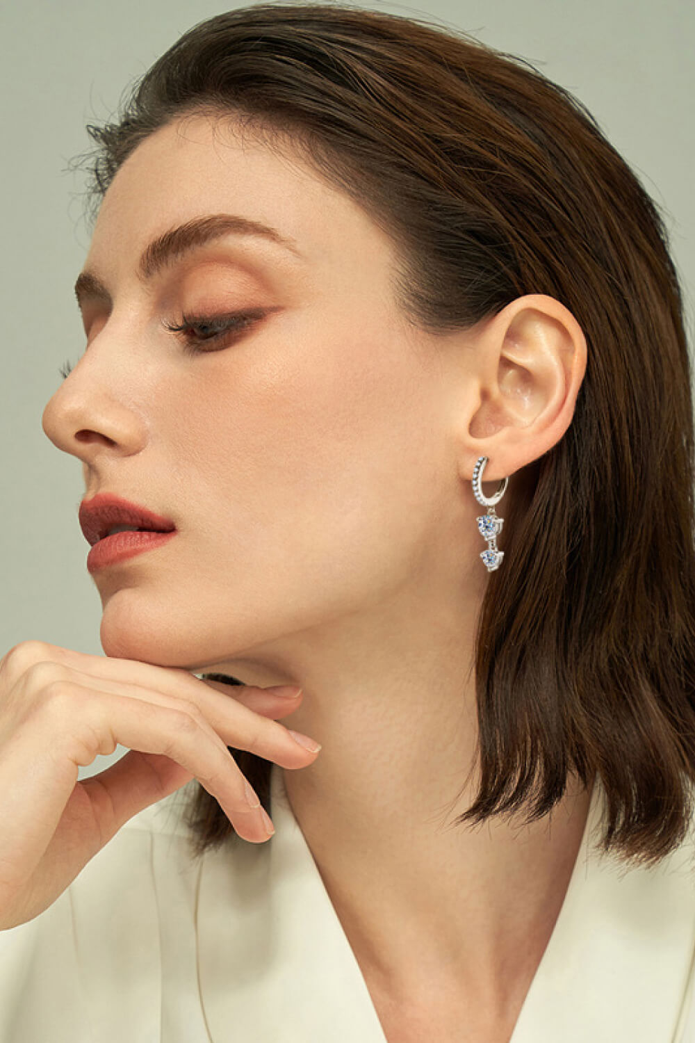 Be The One Moissanite Drop Earrings (Silver + Gold)
