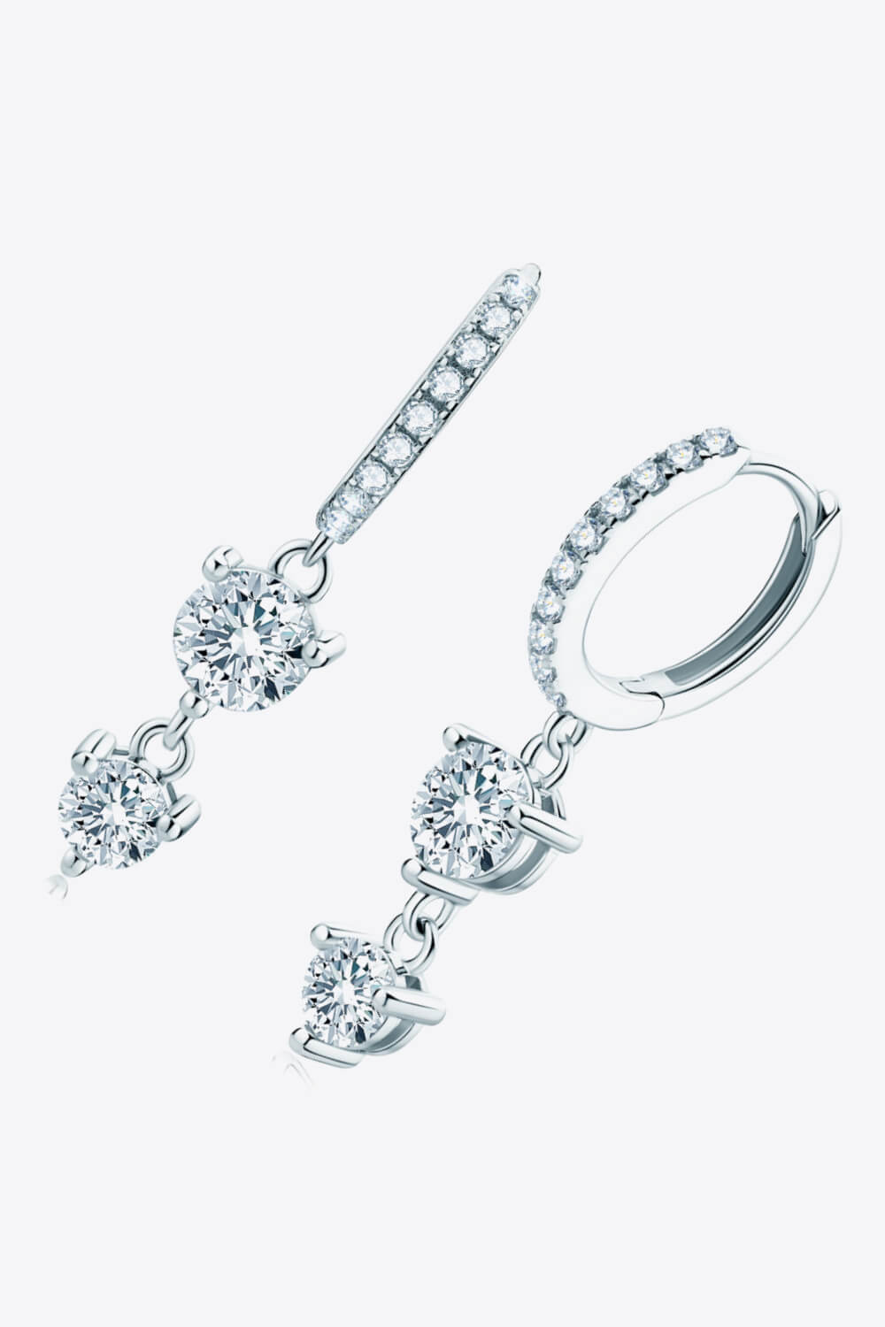 Be The One Moissanite Drop Earrings (Silver + Gold)