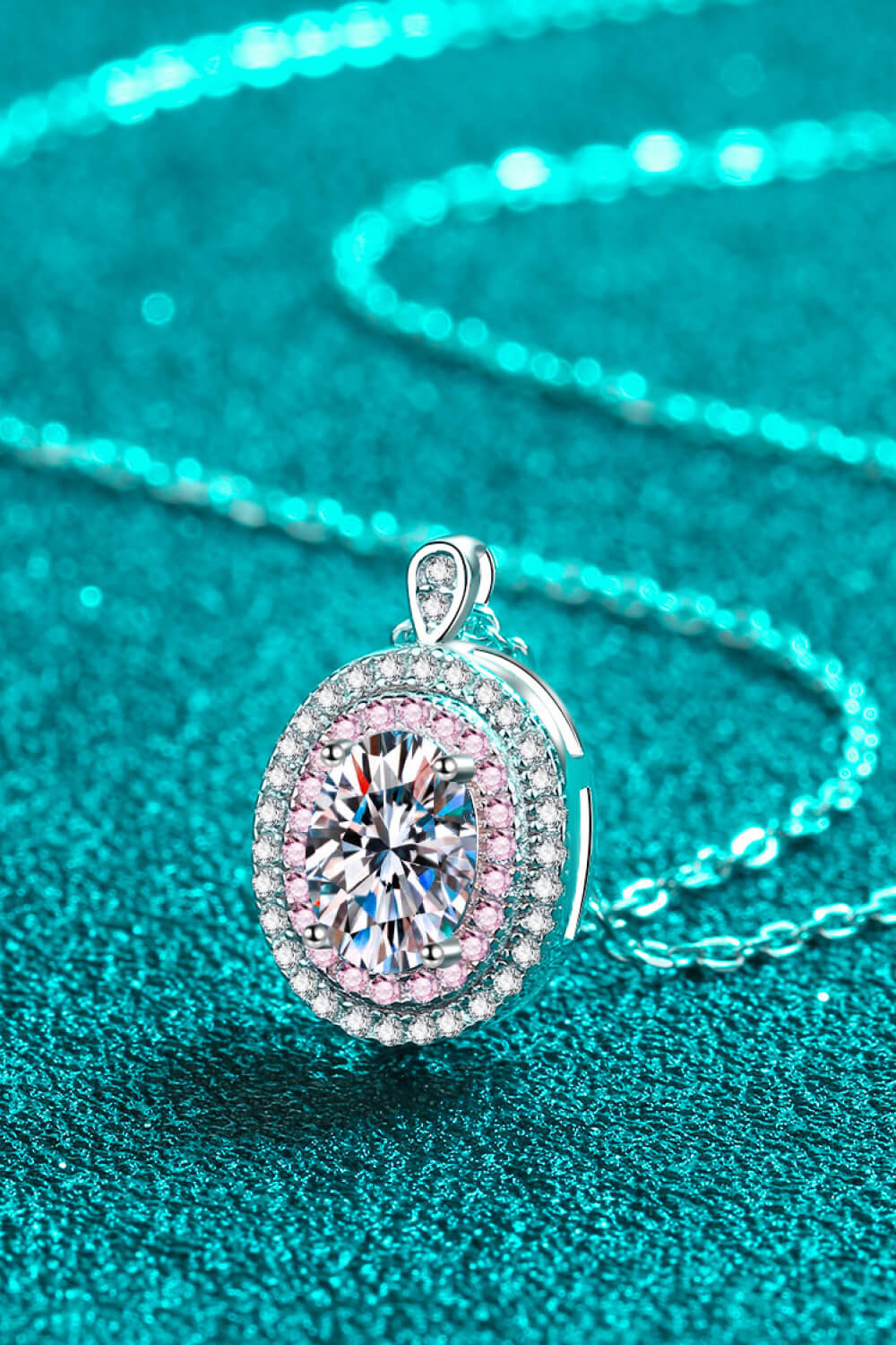 1 Carat Moissanite Oval Pendant Necklace