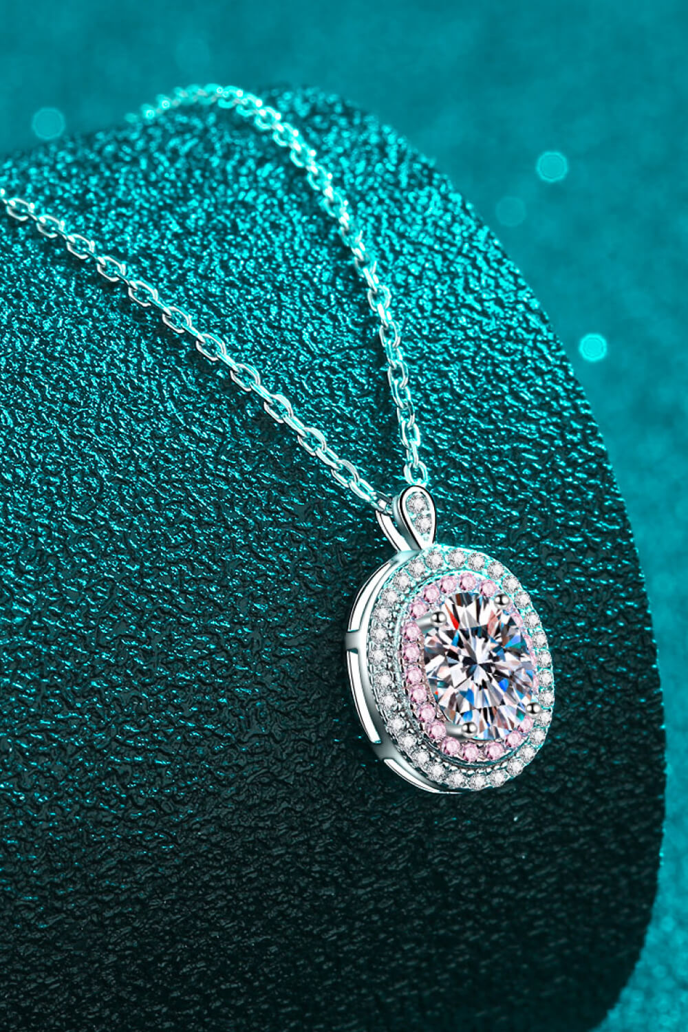 1 Carat Moissanite Oval Pendant Necklace