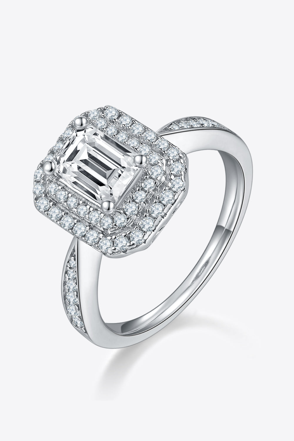 1 Carat Moissanite Side Stone Ring