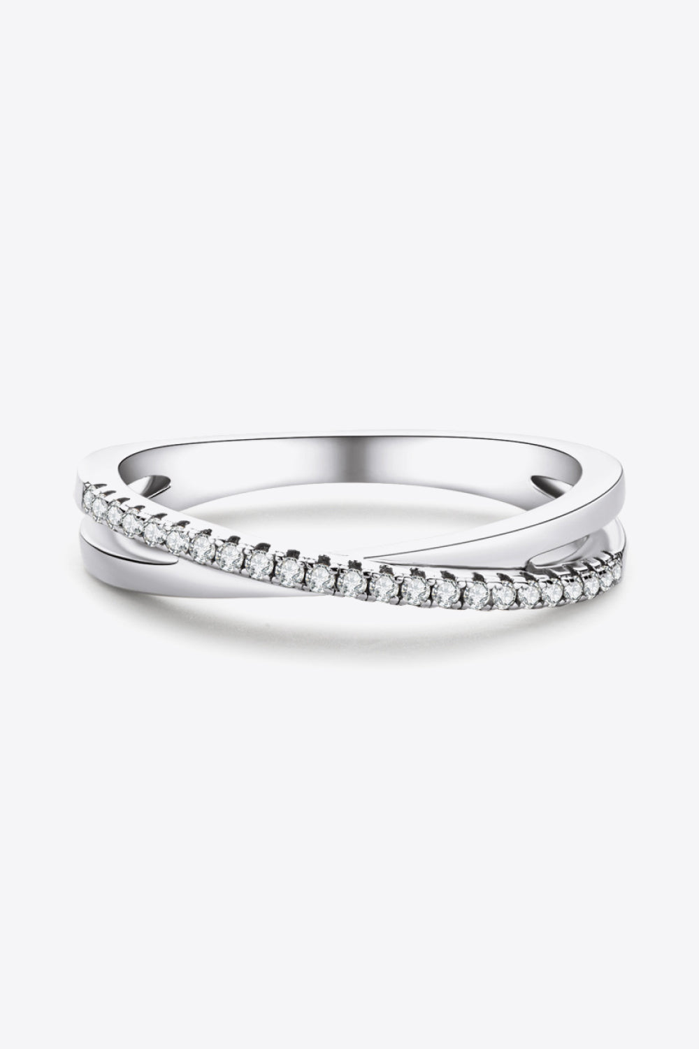 Crisscross Moissanite Ring