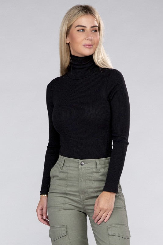 Lara Long-Sleeve Turtleneck Bodysuit