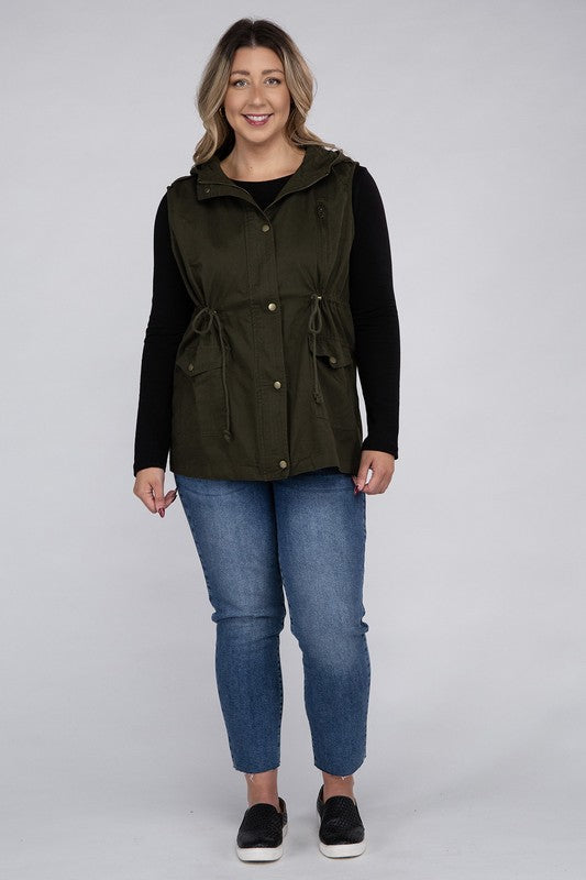 Curvy Military Hoodie Vest (2 Colors)