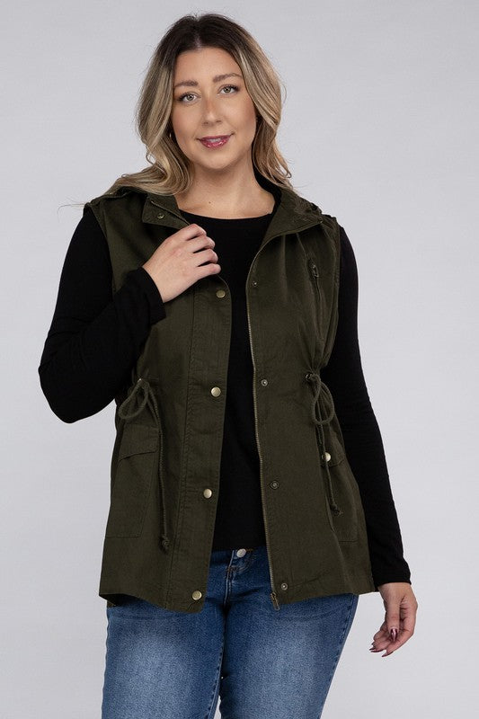 Curvy Military Hoodie Vest (2 Colors)