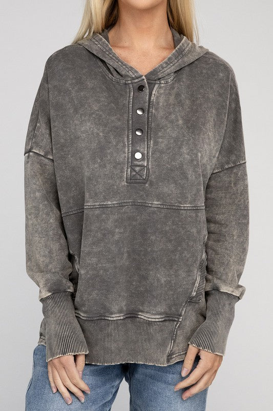 Top Trend French Terry Acid Wash Hoodie