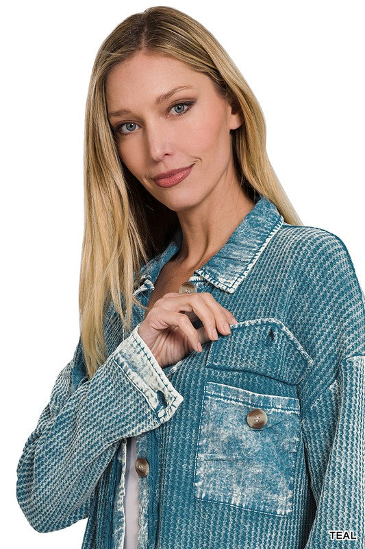 Ariella Acid Wash Shacket (4 Colors)