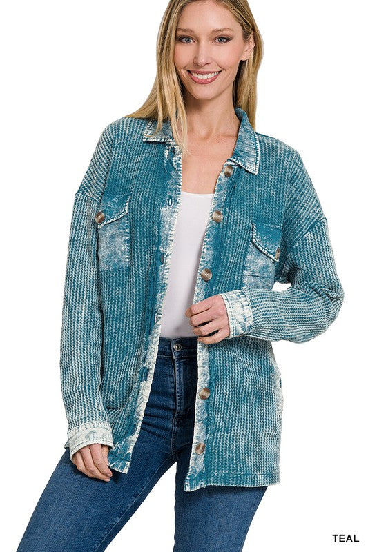 Ariella Acid Wash Shacket (4 Colors)