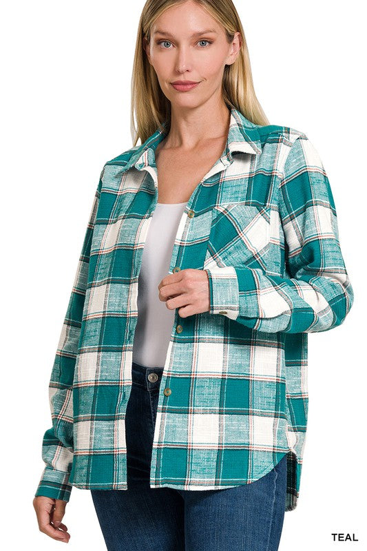 Andrea Plaid Flannel(6 Colors)