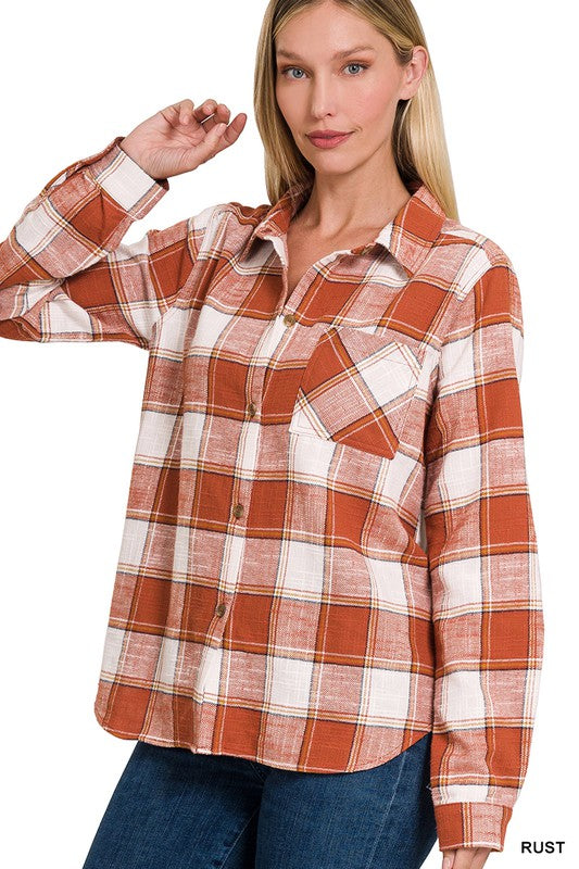 Andrea Plaid Flannel(6 Colors)