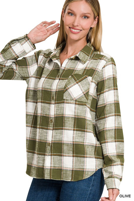 Andrea Plaid Flannel(6 Colors)