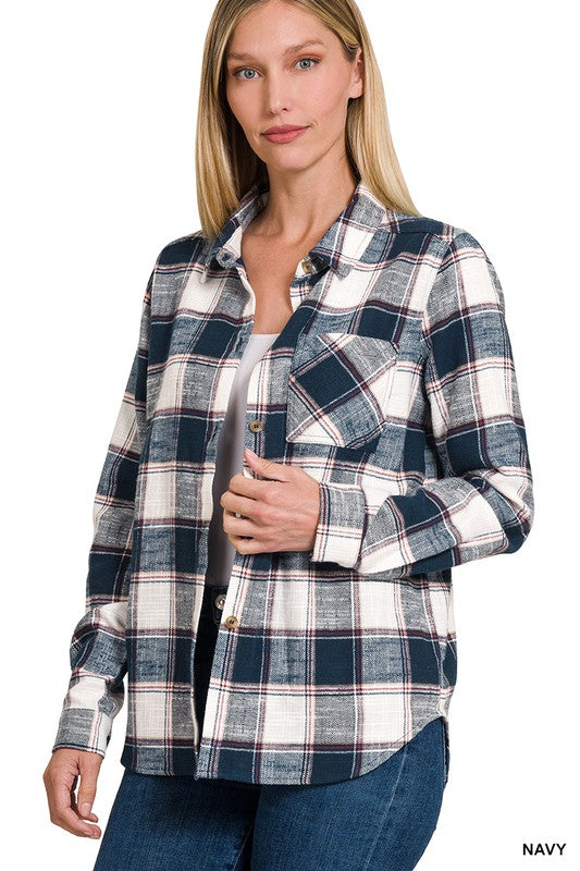 Andrea Plaid Flannel(6 Colors)