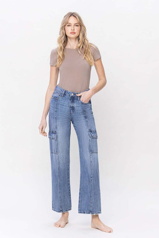 High Rise Cargo Dad Jeans