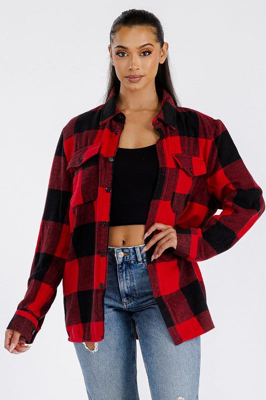 Hallie Oversized Soft Flannel Shacket (5 Colors)