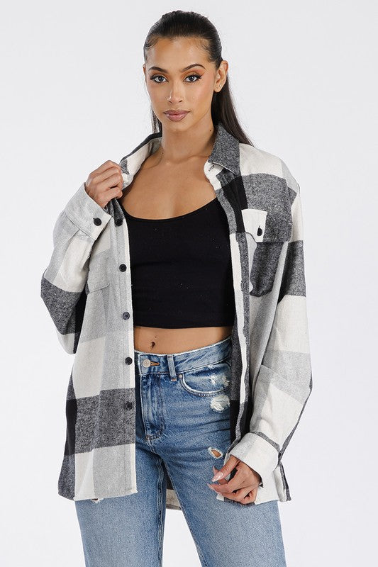 Hallie Oversized Soft Flannel Shacket (5 Colors)