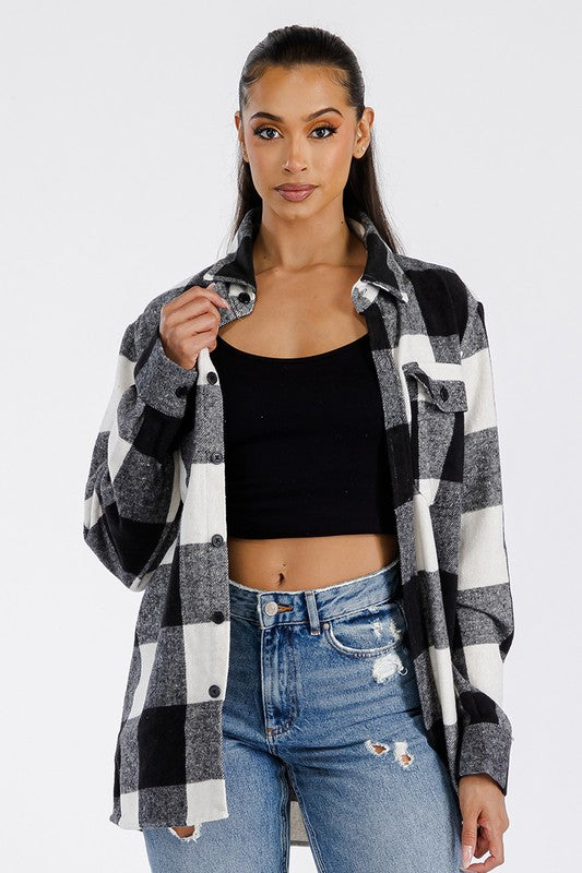 Hallie Oversized Soft Flannel Shacket (5 Colors)