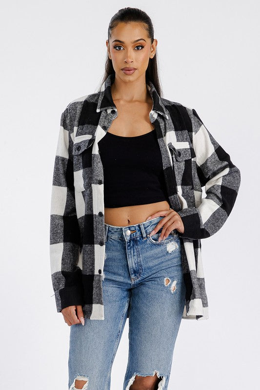 Hallie Oversized Soft Flannel Shacket (5 Colors)