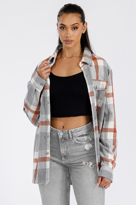 Haley Oversized Soft Flannel Shacket (3 Colors)