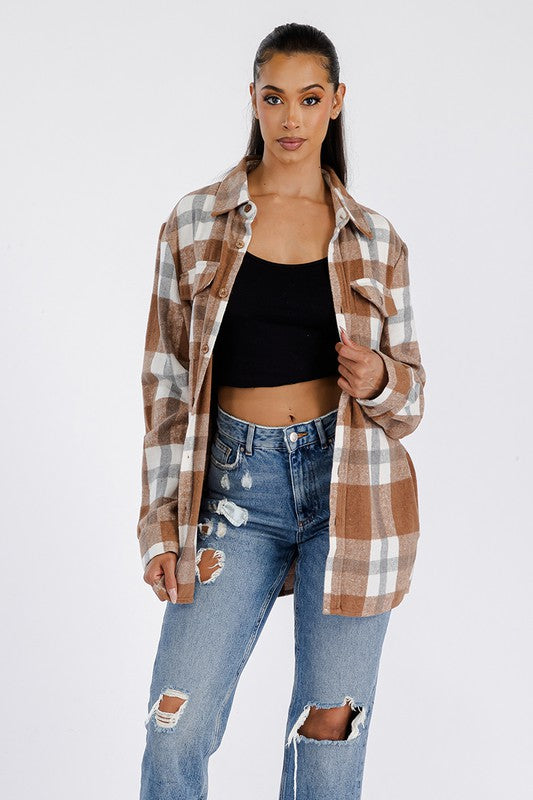 Haley Oversized Soft Flannel Shacket (3 Colors)